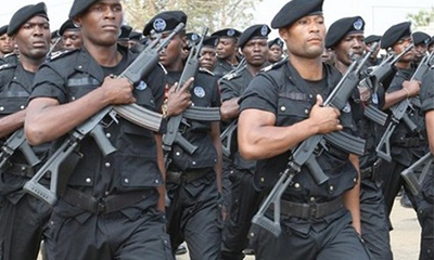 Black real police uniform