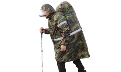 Outdoor camouflage army raincoat