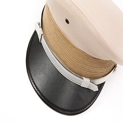 Khaki color military peaked officer cap