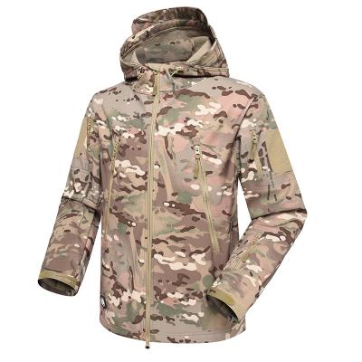 Multi camouflage military winter fleece jacket