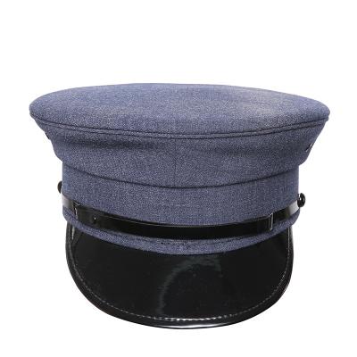 Blue men military soldier peak cap