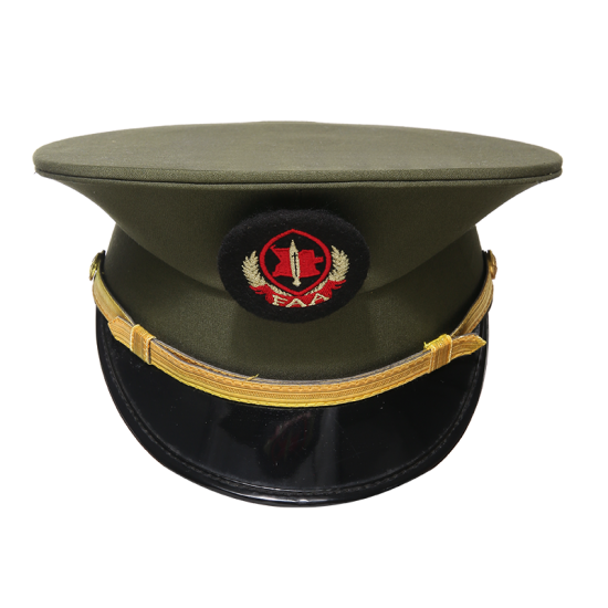 Olive green military peaked officer cap