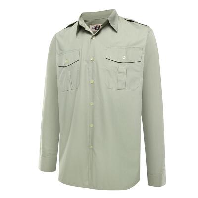 Military officer two pockets epaulet long sleeves shirt