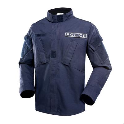 Dark blue police tactical combat security uniform