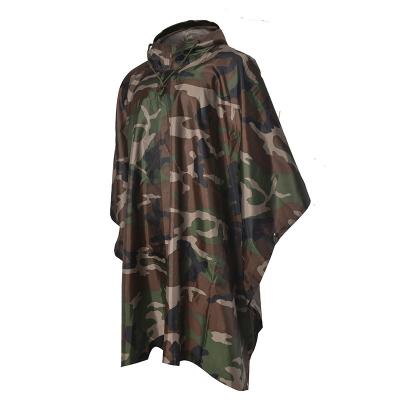 Military outdoor woodland camouflage poncho