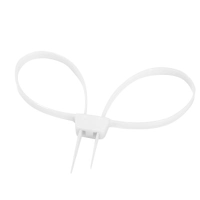 White disposable police use plastic handcuff