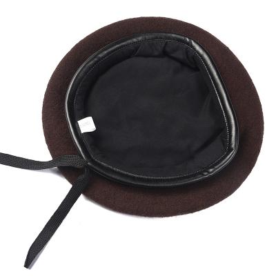 Adjustable wool army military beret