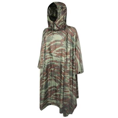 Military 190T Polyester camouflage Poncho with PVC coating