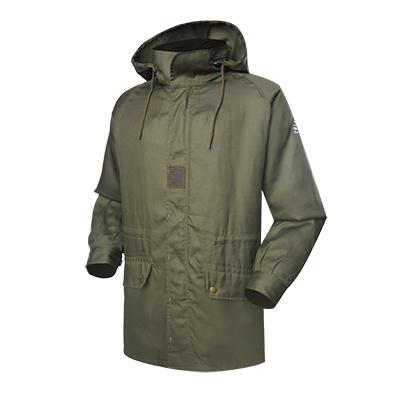 Military 210T Polyester army green raincoat with PVC coating