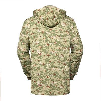 Light green digital camouflage military winter fleece jacket