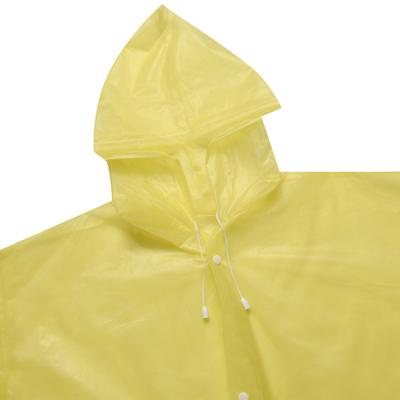 Military 190T Polyester yellow raincoat with PVC coating